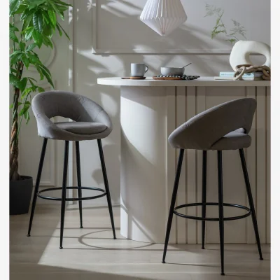 Habitat Habitat Hermione Fabric Bar Stool - Grey