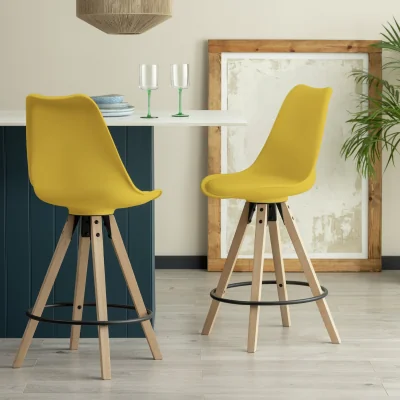 Habitat Habitat Jerry Pair of Bar Stools - Mustard