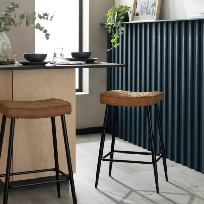 Habitat Habitat Kysen Faux Leather Bar Stool - Tan