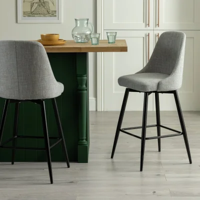 Habitat Habitat Huck Fabric Bar Stool - Grey