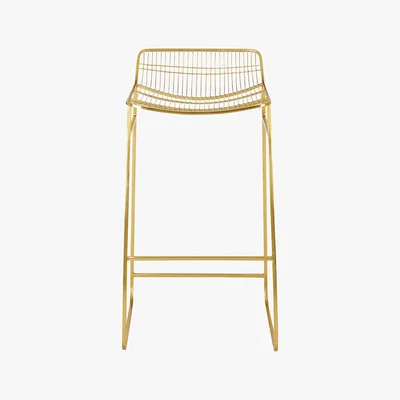 Habitat Tabitha Gold Finish Metal Wire Bar Stool, Gold