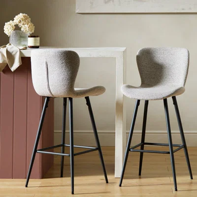 Habitat Habitat Etta Pair of Fabric Bar Stools - Natural
