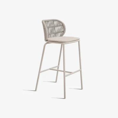 Heal's Vincent Sheppard Kodo Outdoor Barstool Dune White with Almond Seat Cushion 76cm