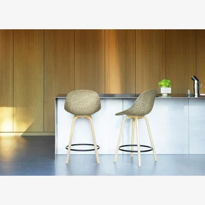 Heal's Normann Copenhagen Mat Bar Chair 65cm Beech Black Base in Seaweed