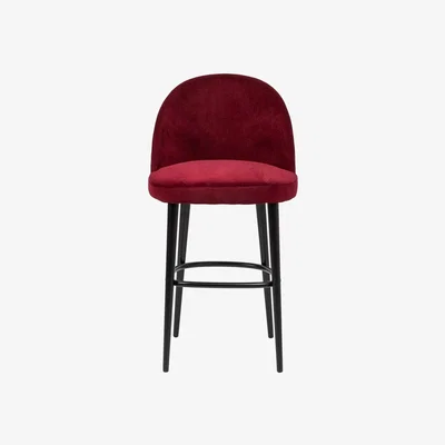 Heal's Heal's Austen Bar Stool Plush Velvet Indigo Black Leg - Heal's UK Furniture
