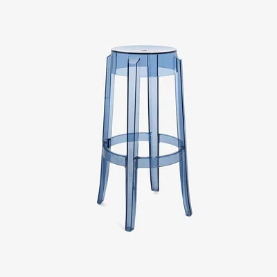 Heal's Kartell Charles Ghost Barstool  Powder Blue *Min 2 chairs - Heal's UK Furniture