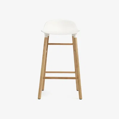 Heal's Normann Copenhagen Form Barstool Black Shell Steel Legs - Heal's UK Furniture