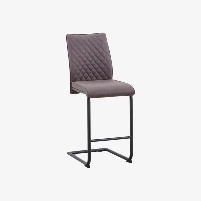 Homebase Skelby Faux Leather Bar Stool - Elephant Grey