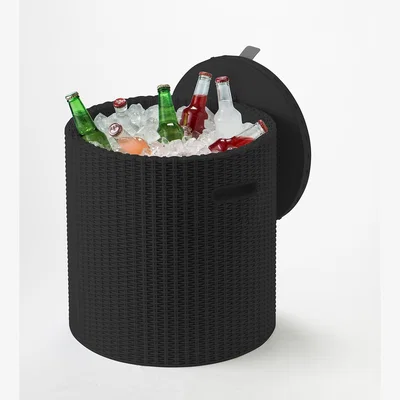 Homebase Keter Cool Stool Outdoor Ice Cooler Table 39L - Graphite