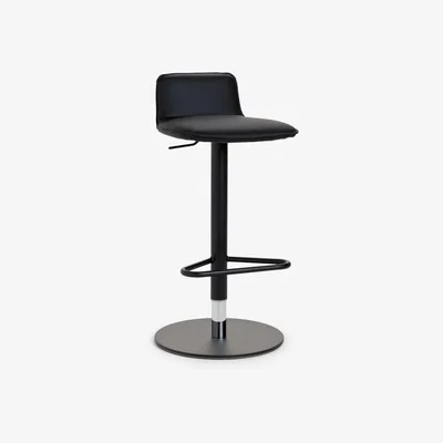 John Lewis Connubia by Calligaris Riley Gas Lift Adjustable Faux Leather Bar Stool, Black