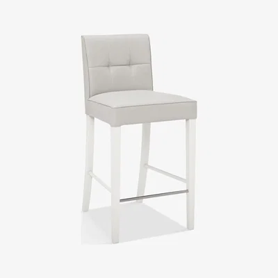 John Lewis John Lewis & Partners Simone Faux Leather Bar Chair, Grey, FSC-Certified (Beech)