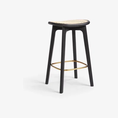 John Lewis John Lewis Rattan Bar Stool, Black
