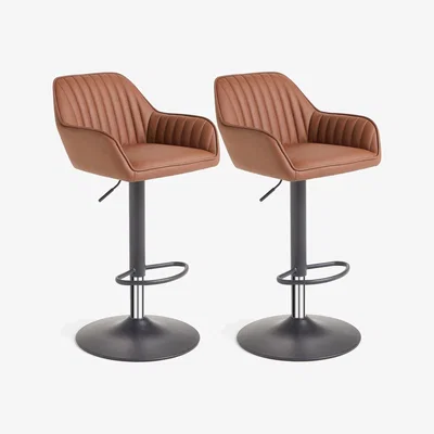 John Lewis John Lewis & Partners Brooks Gas Lift Adjustable Bar Chairs, Set of 2