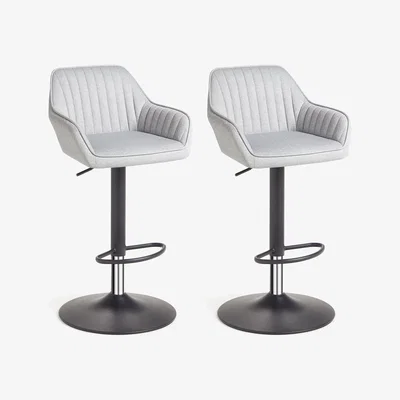 John Lewis John Lewis & Partners Toronto Gas Lift Adjustable Bar Chairs, Set of 2, Grey