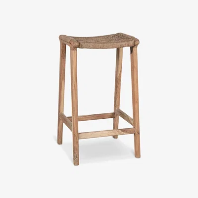 John Lewis Nkuku Vinay Woven Counter Stool, Mid Brown