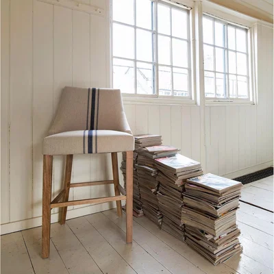 John Lewis One.World St James Bar Stool, Blue Stripe