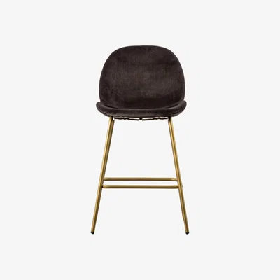 Knees Flanagan Velvet Bar Stool (Set of 2) - Brown