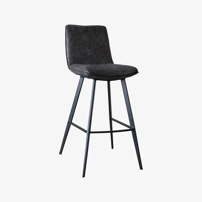 Knees Patsey Faux Leather Bar Stool - Grey (Set of 2)