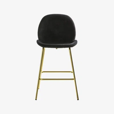 Knees Mickey Fabric Bar Stool - Black (Set of 2)