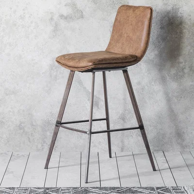 Knees Patsey Faux Leather Bar Stool - Brown (Set of 2)