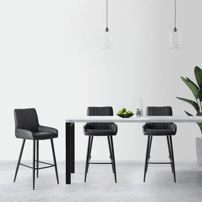 La Redoute Marylebone Leather Bar Stools (Set of 2)