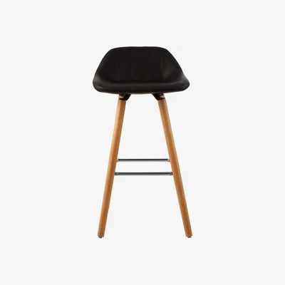 La Redoute Scandi Bar Stool in Faux Leather with Beechwood Legs