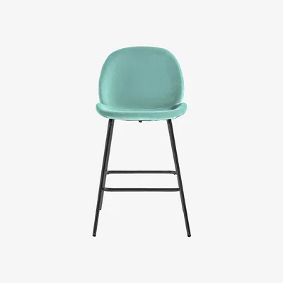 La Redoute Rewari Velvet Bar Stools with Black Legs (Set of 2)