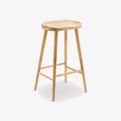 La Redoute Dragy 68cm High Solid Oak Bar Stool