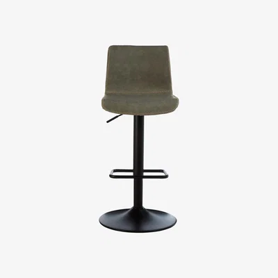 La Redoute Adjustable Bar Stool in Faux Vintage Ash Leather