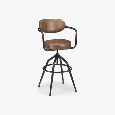La Redoute Ambrose Industrial Leather Barstool