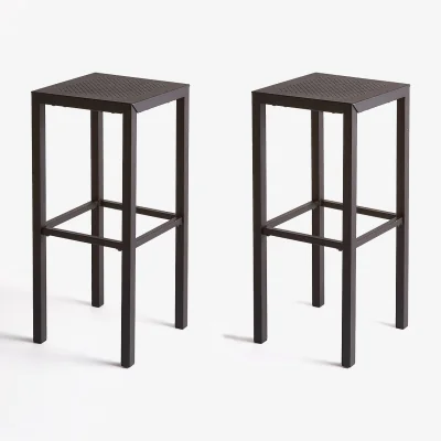 La Redoute Set of 2 Choe Perforated Metal Bar Stools