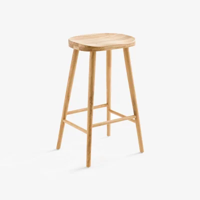 La Redoute Dragy 68cm High Solid Oak Bar Stool