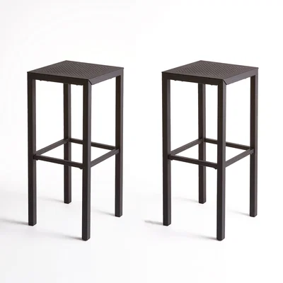La Redoute Set of 2 Choe Perforated Metal Bar Stools