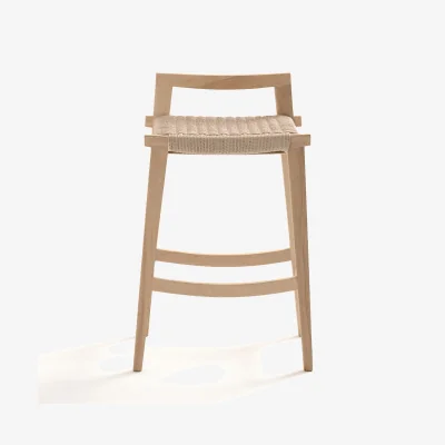 La Redoute Hokito Solid Oak & Braiding Bar Stool