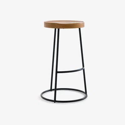 La Redoute Iska Elm Bar Stool, H66cm