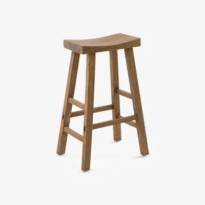 La Redoute Asayo Bar Stool in Solid Elm, H75 cm