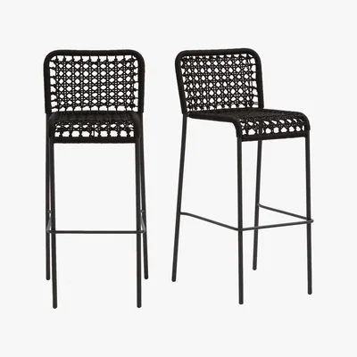La Redoute SAPHIR Metal & Woven Cord Outdoor High Bar Stools (Set of 2)