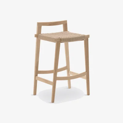 La Redoute Kioto Solid Oak & Weaving Stool