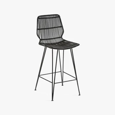 La Redoute MALU Mid-Height Woven Kubu Bar Stool
