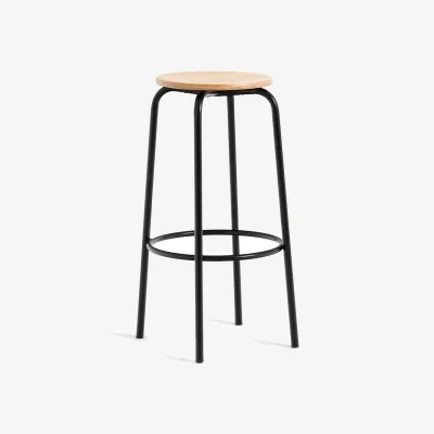 La Redoute Hiba Steel & Wood 75cm Bar Stool