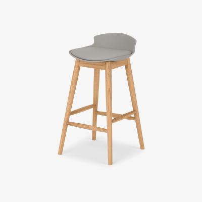 Made.com Thelma Counter Bar Stool, Oak and Grey