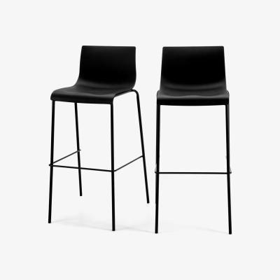 Made.com Set of 2 Piloti Bar Stools, Black