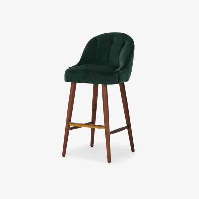 Made.com Margot Bar Stool, Moss Green Velvet