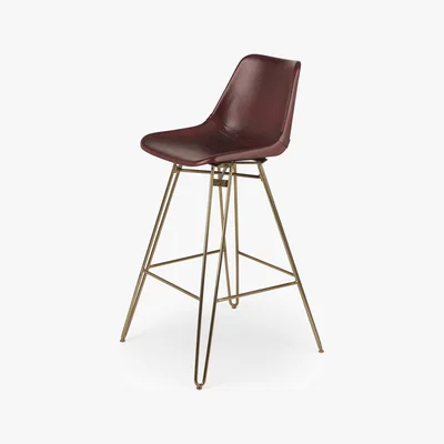 Made.com Kendal Barstool, Oxblood and Brass