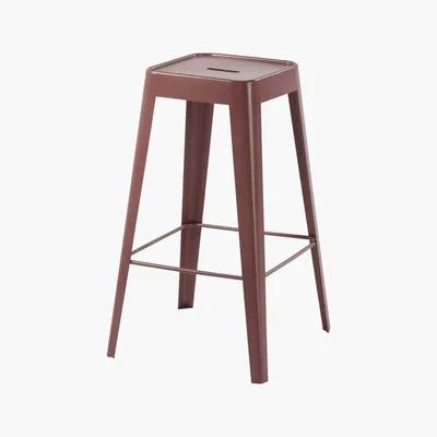 Maisons du Monde Claret Metal Bar Stool Tom