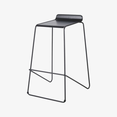 Maisons du Monde Professional Dark Grey Metal Stackable Bar Stools (x2)