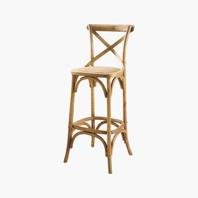 Maisons du Monde Rattan and oak bar chair Tradition