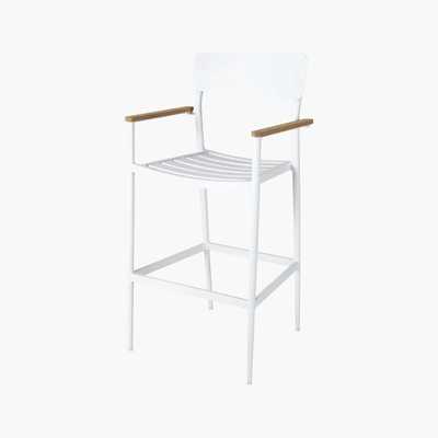 Maisons du Monde Professional Metal and Teak Bar Stool H110 Regate Pro
