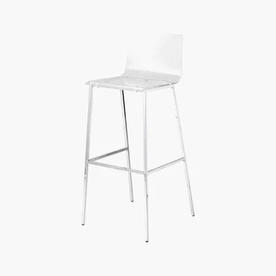 Maisons du Monde Transparent Bar Chair and Chrome Steel Seattle
