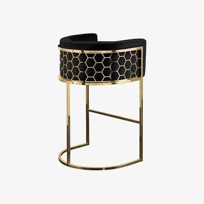 My Furniture Alveare Counter Stool Brass - Black